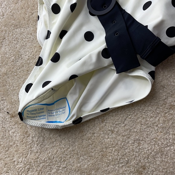 Solid and Striped One Piece Swimsuit size Medium - Picture 3 of 5